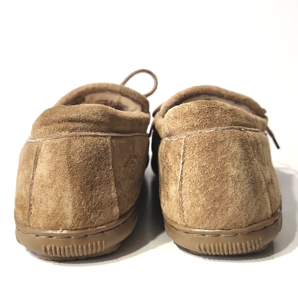 Old Friend Gemuine Suede & Sheepskin Chestnut Moccasin Slipper Size 10 LIKE NEW! - Picture 4 of 13